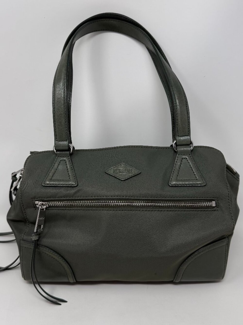 MZ Wallace Markham Sage Bedford Green Nylon Leather Bag Shoulder Crossbody